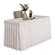 Wholesale White Spandex Tablecloth Fitted Wedding Stretch Ruffled Skirt for Party